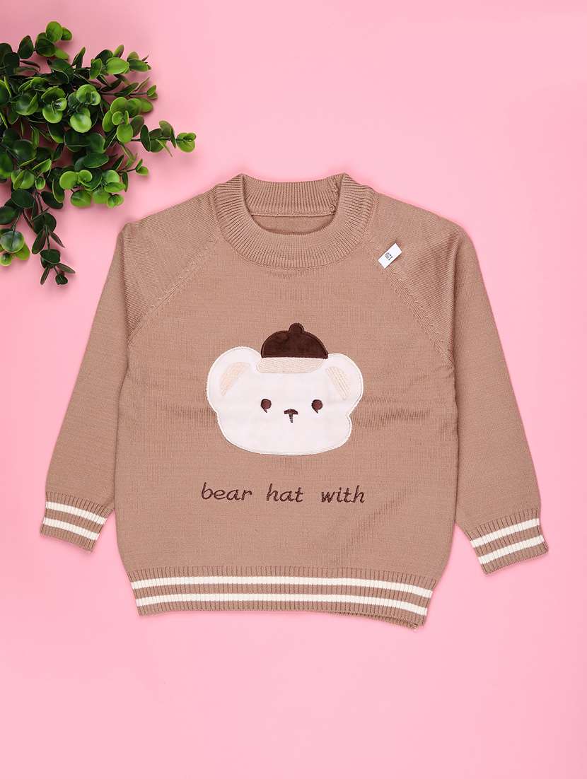 boys self design long sleeve sweater