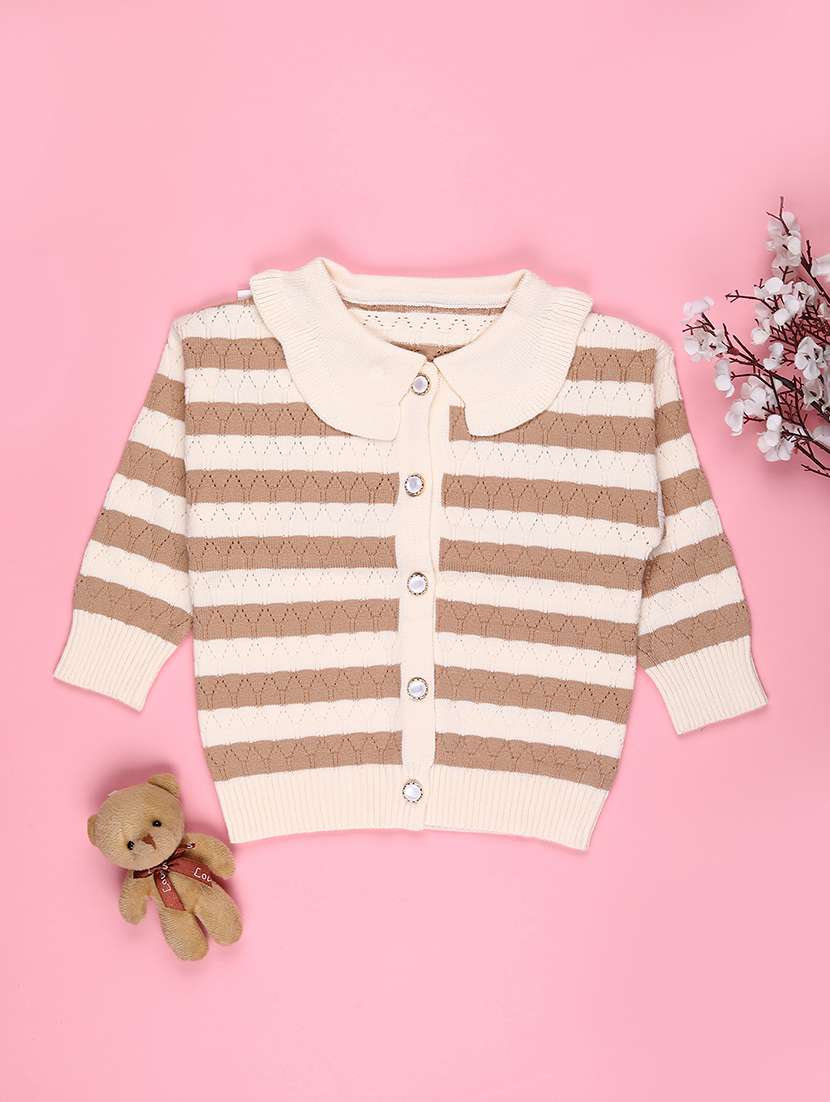 girls self designed long sleeve cardigan