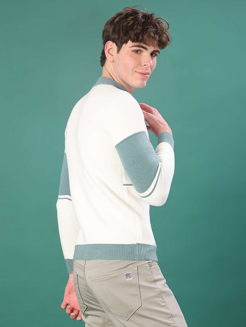 men color block long sleeve regular fit pullover - 22155594 -  Standard Image - 2