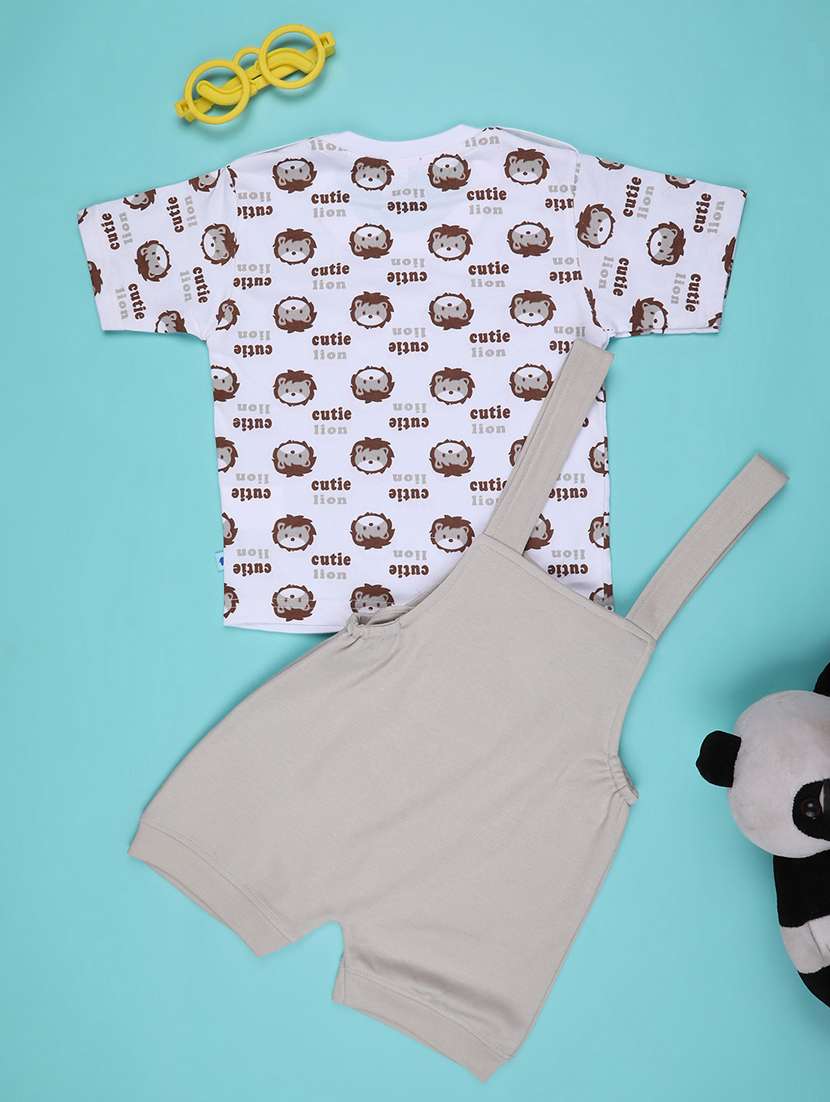 Boys Printed T-shirt And Dungree Set - 22155738 -  Standard Image - 2