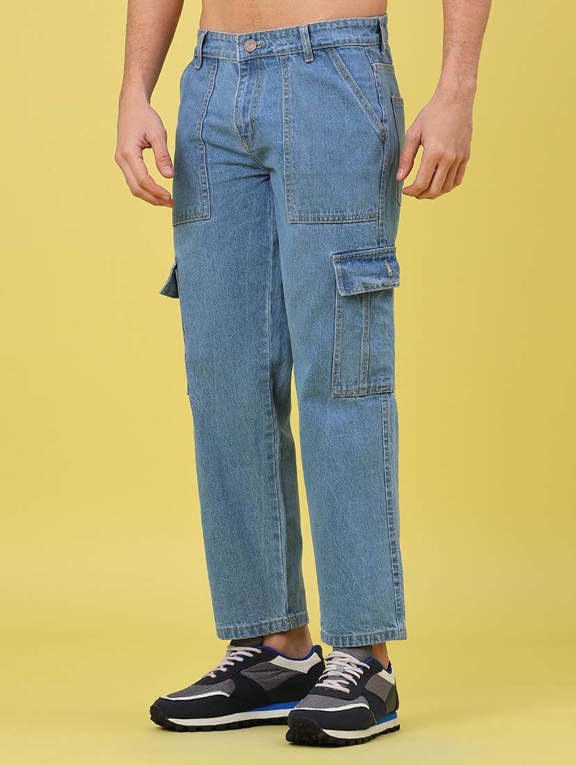 men solid mid rise regular fit cargo  - 22155772 -  Standard Image - 2