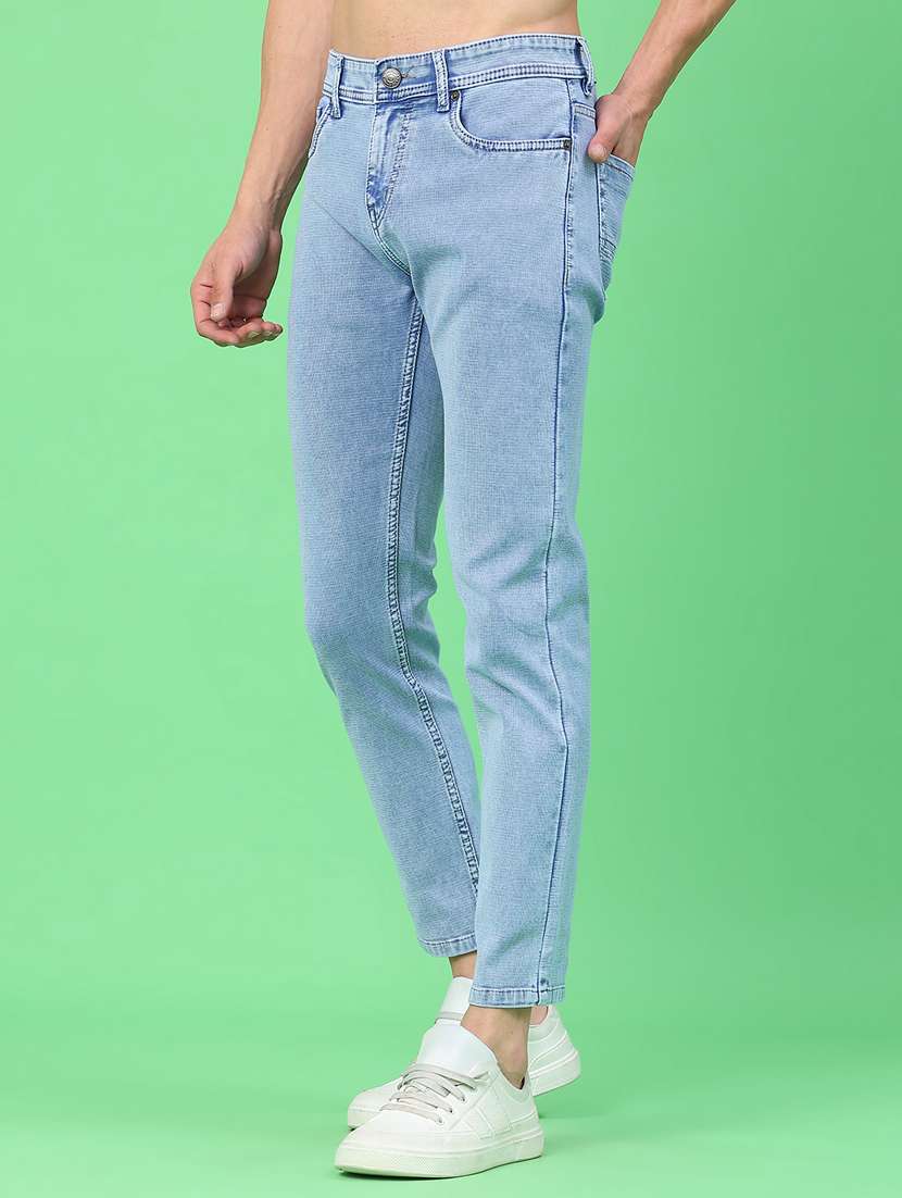 men plain mid rise ankle length slim fit jeans - 22156052 -  Standard Image - 2