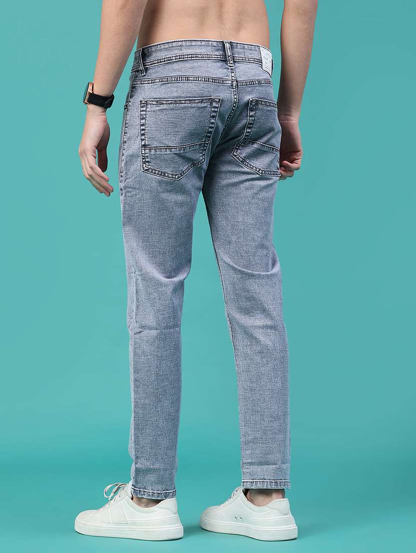men plain mid rise full length slim fit jeans - 22156053 -  Standard Image - 2