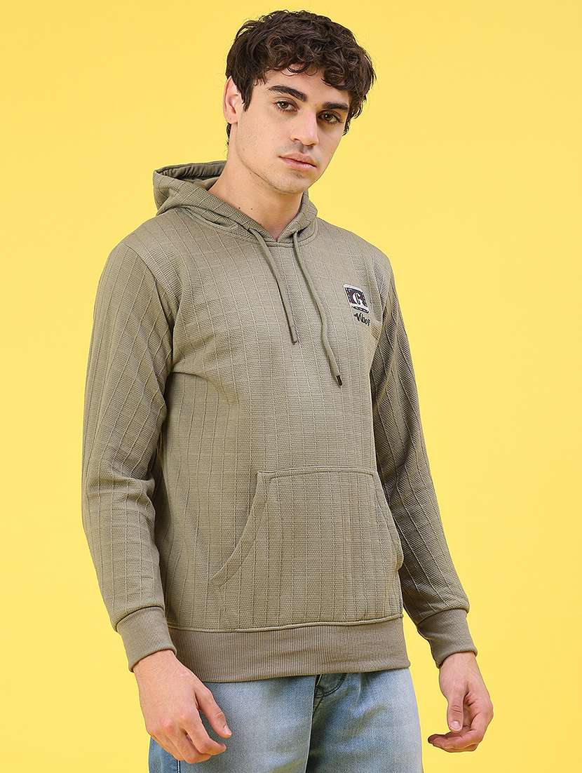 men solid long sleeve hooded sweatshirt - 22156482 -  Standard Image - 2