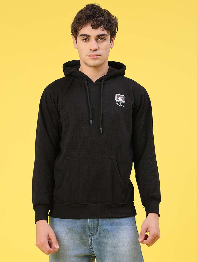 men solid long sleeve hooded sweatshirt - 22156483 -  Standard Image - 2