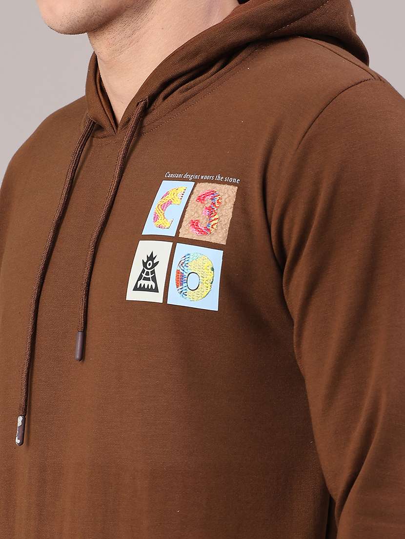 men printed long sleeve hooded sweatshirt - 22156486 -  Standard Image - 2