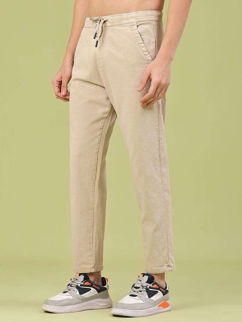 men solid mid rise chinos casual trouser - 22156506 -  Standard Image - 2