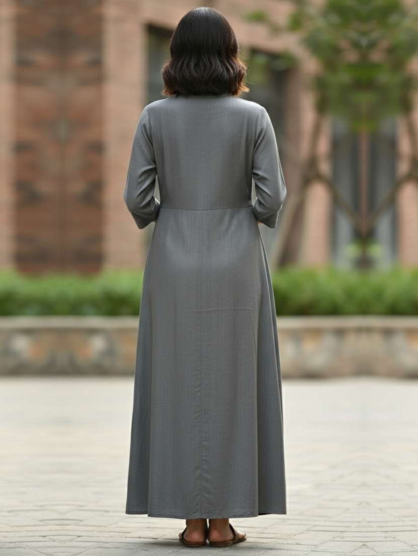 women solid mandarin collar a-line kurta - 22156574 -  Standard Image - 2