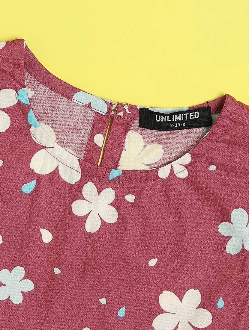 girls floral print cap sleeve fit & flare dress - 22156681 -  Standard Image - 2