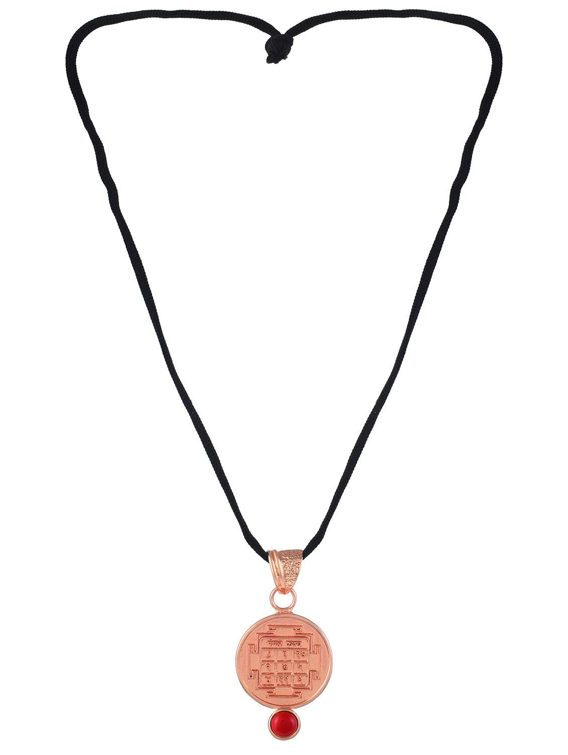 copper yantra pendant with red stone - 22156776 -  Standard Image - 2