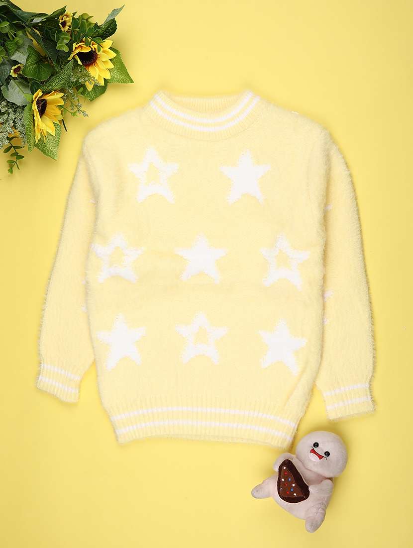 girls self designed long sleeve sweater