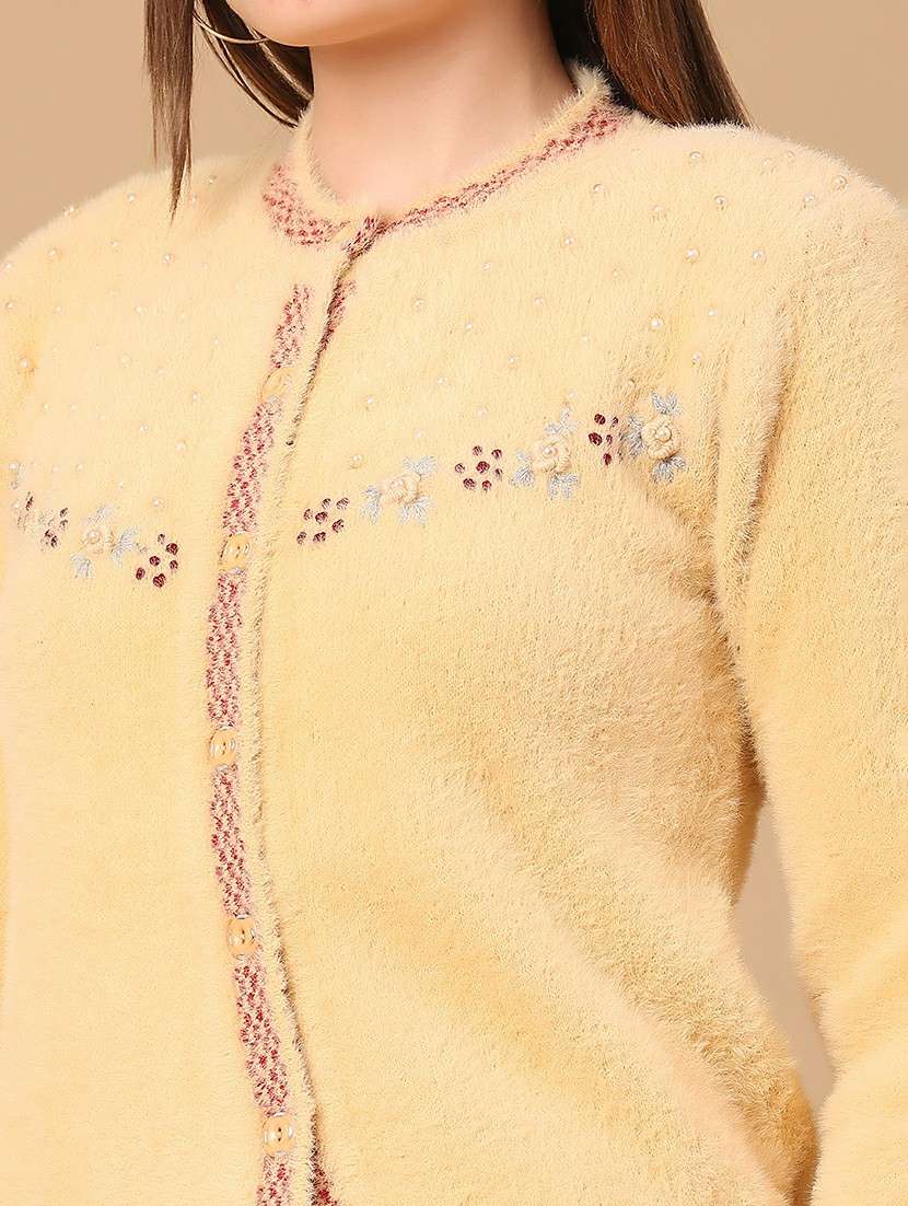 women self design long sleeve cardigan - 22156913 -  Standard Image - 2