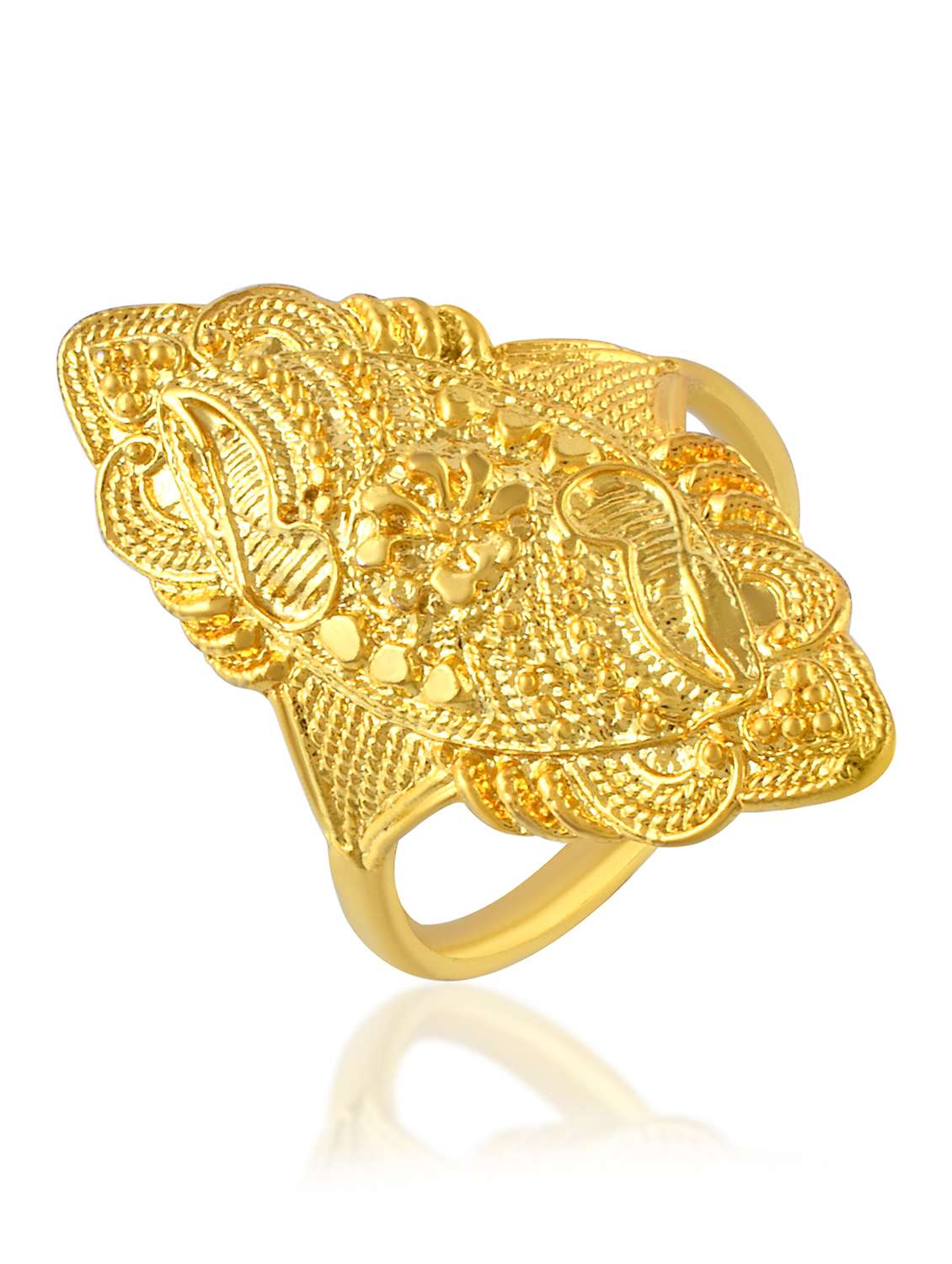 gold plated brass traditional finger ring - 22156919 -  Standard Image - 2
