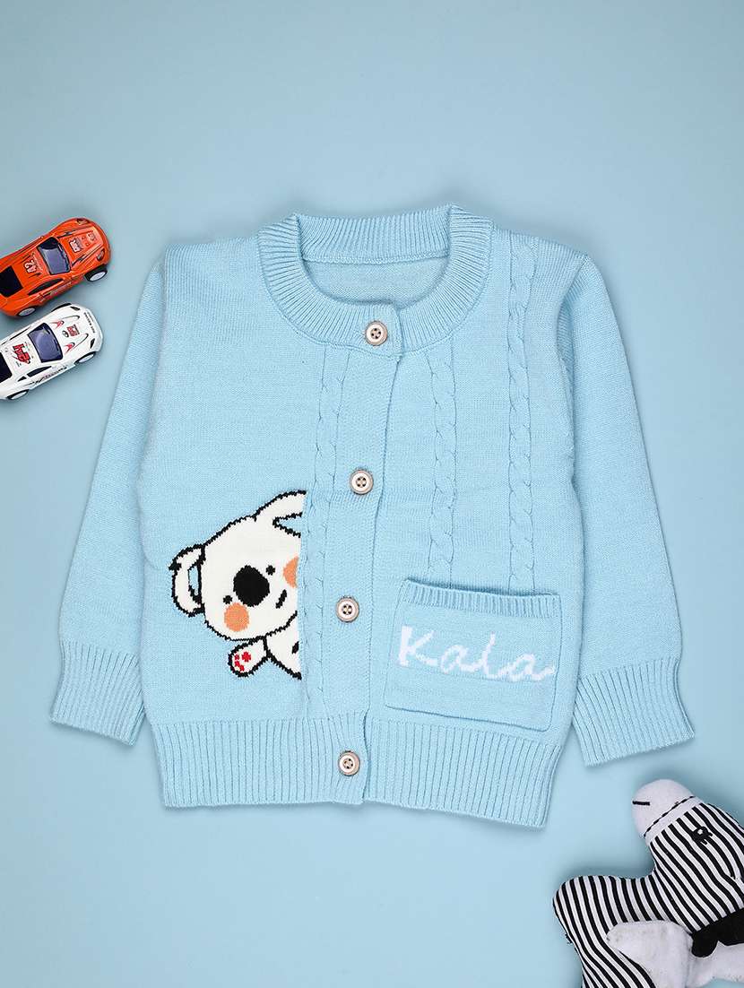 boys self design long sleeve sweater