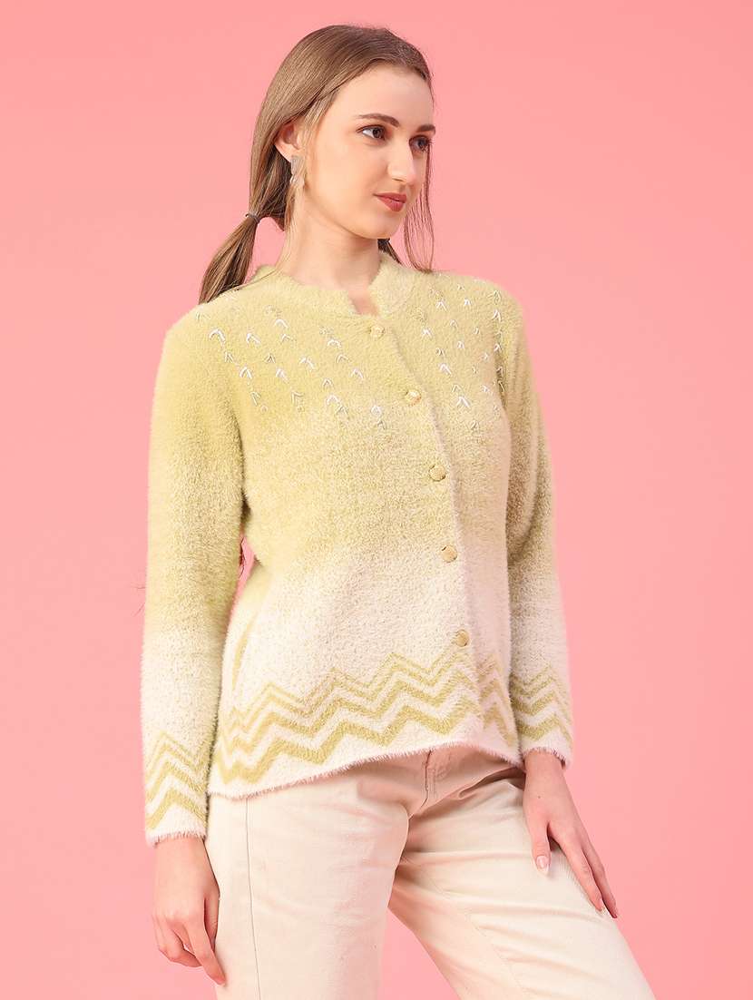 women self design long sleeve cardigan - 22156998 -  Standard Image - 2