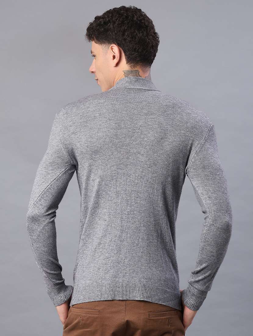 men self design long sleeve slim fit pullover  - 22157022 -  Standard Image - 2