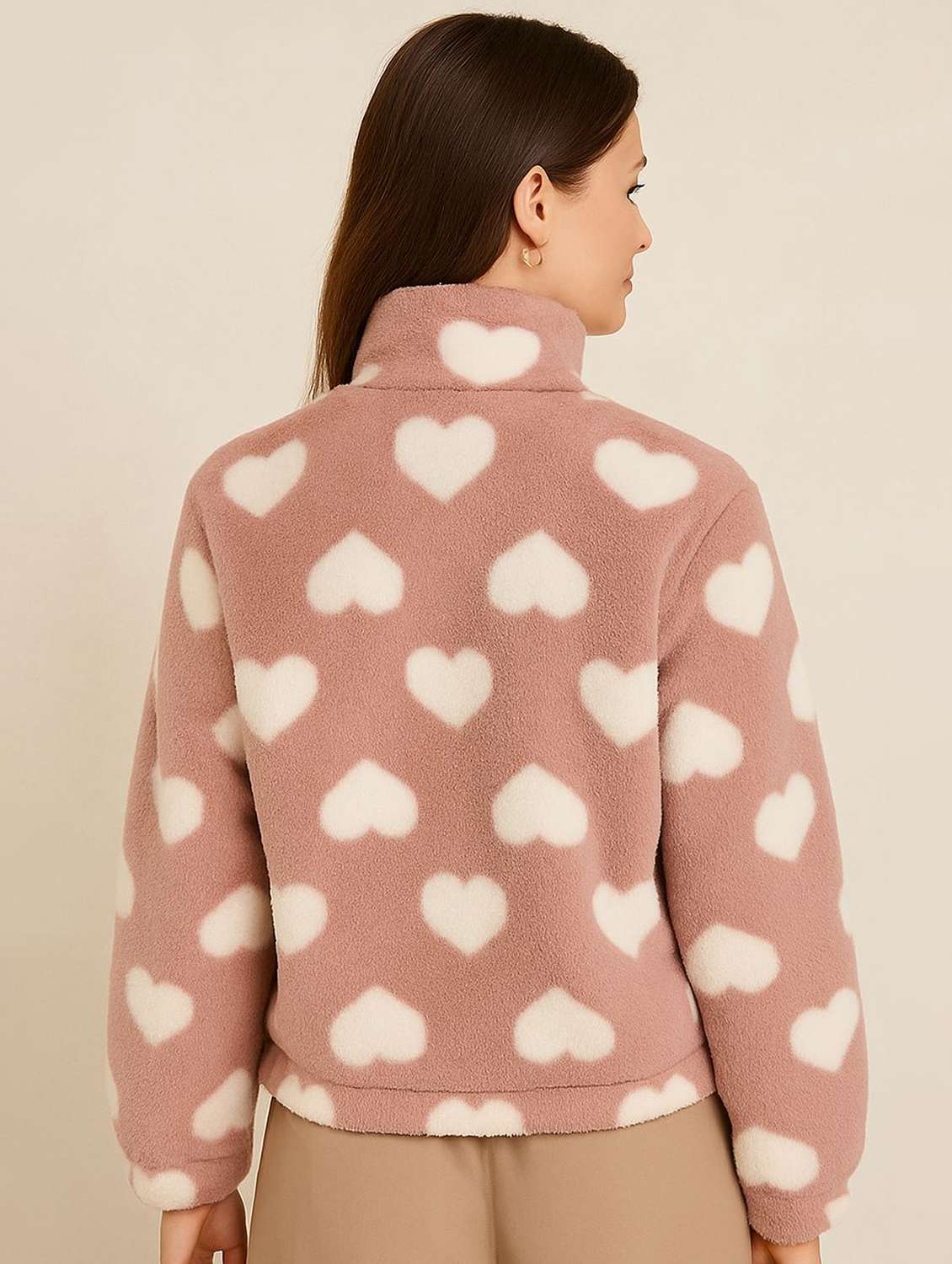women self designed long sleeve cropped sweatshirt - 22157069 - Standard Image - 2