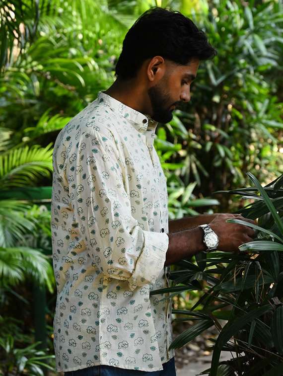 men printed long sleeve regular fit casual shirt - 22157076 -  Standard Image - 2