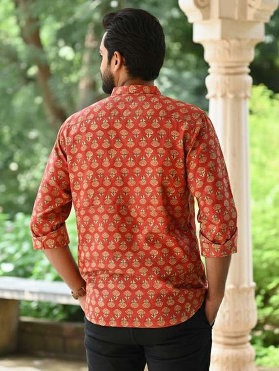 men printed long sleeve regular fit casual shirt - 22157079 -  Standard Image - 2