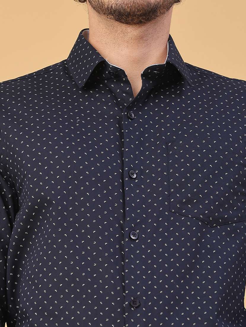 men printed long sleeve slim fit formal shirt - 22157082 -  Standard Image - 2