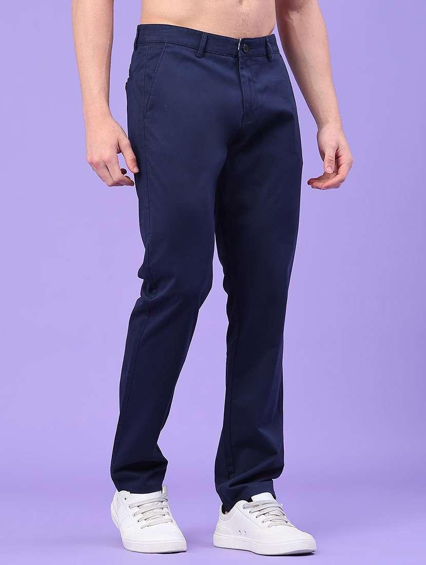 men solid mid rise chinos casual trouser - 22157099 -  Standard Image - 2