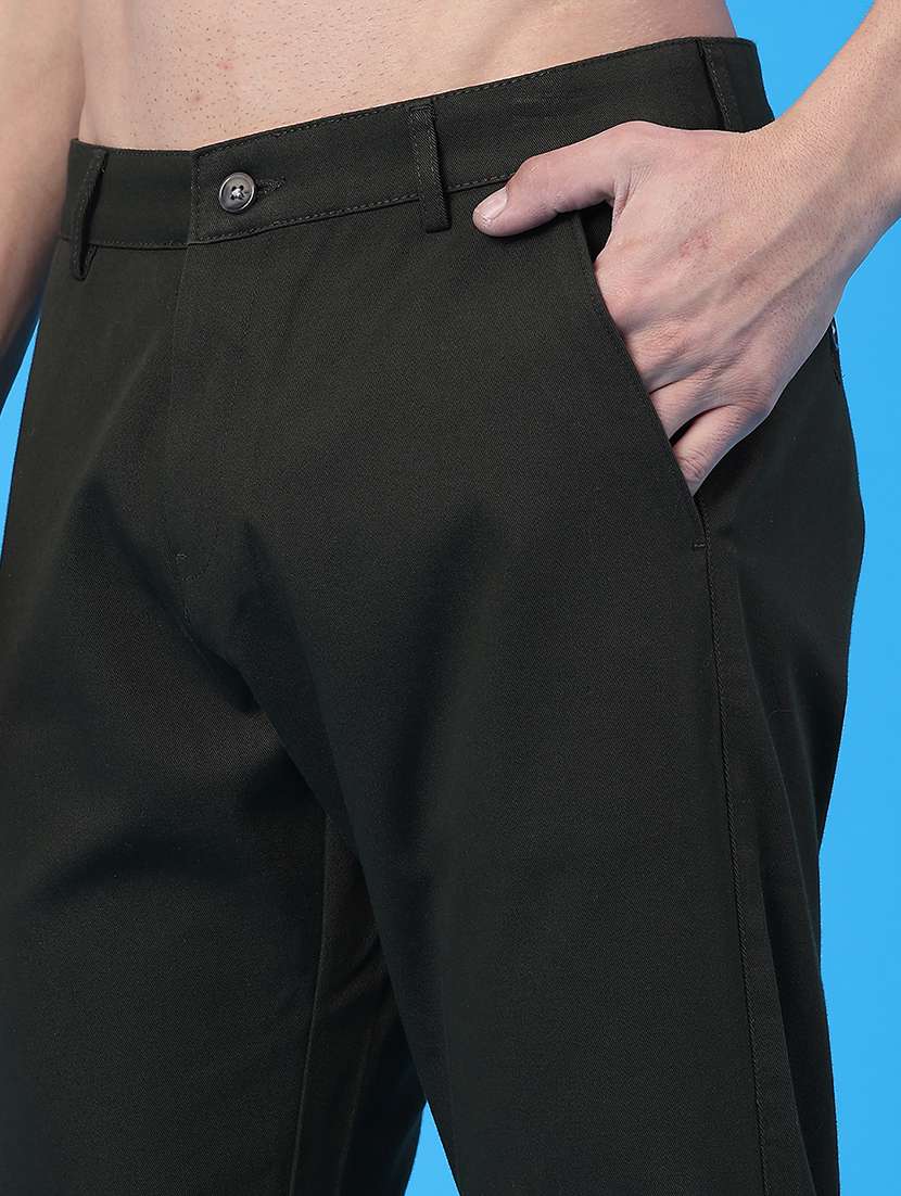 men solid mid rise chinos casual trouser - 22157100 -  Standard Image - 2