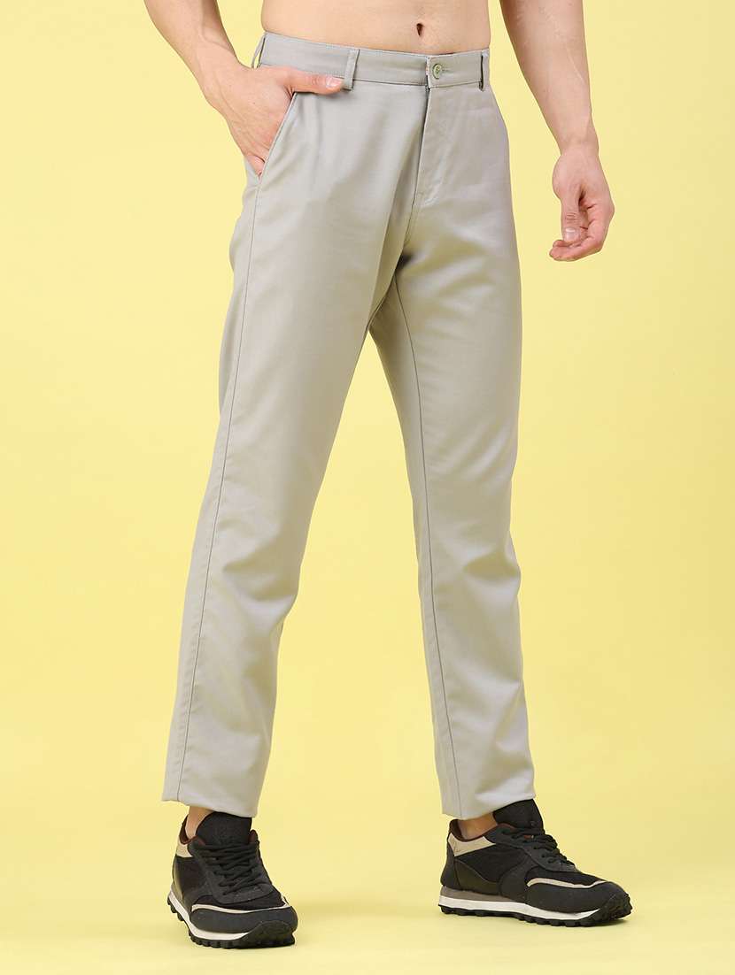 men solid mid rise chinos casual trouser - 22157101 -  Standard Image - 2