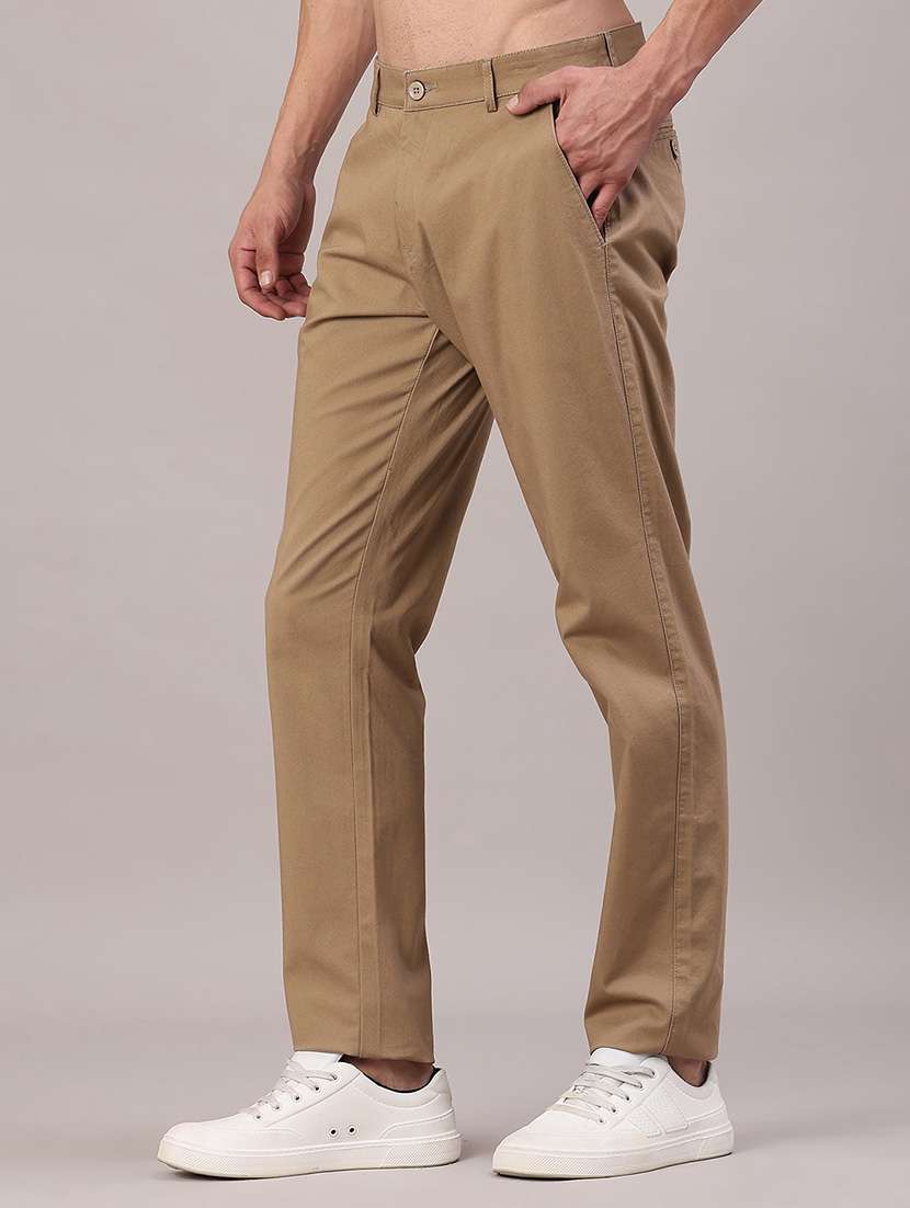 men solid mid rise chinos casual trouser - 22157103 -  Standard Image - 2