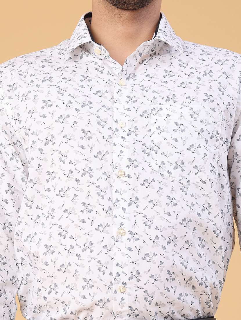 men printed long sleeve slim fit formal shirt - 22157122 -  Standard Image - 2