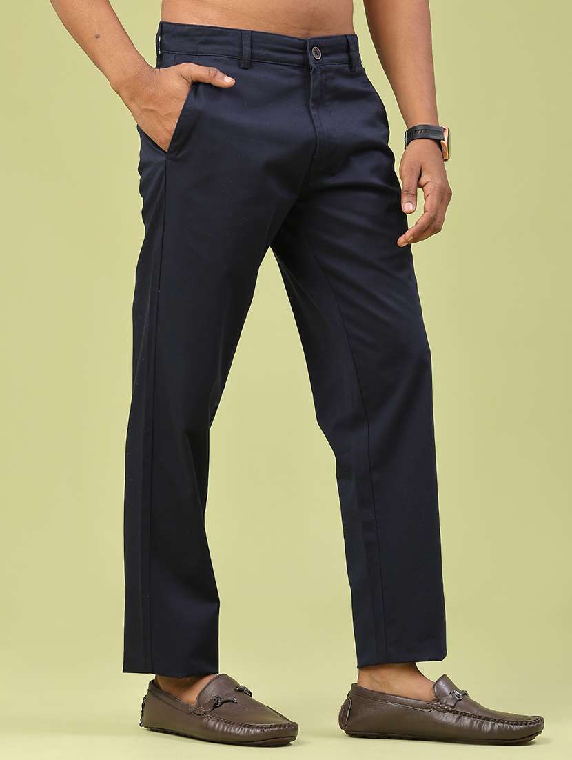 men solid mid rise chinos casual trouser - 22157146 -  Standard Image - 2