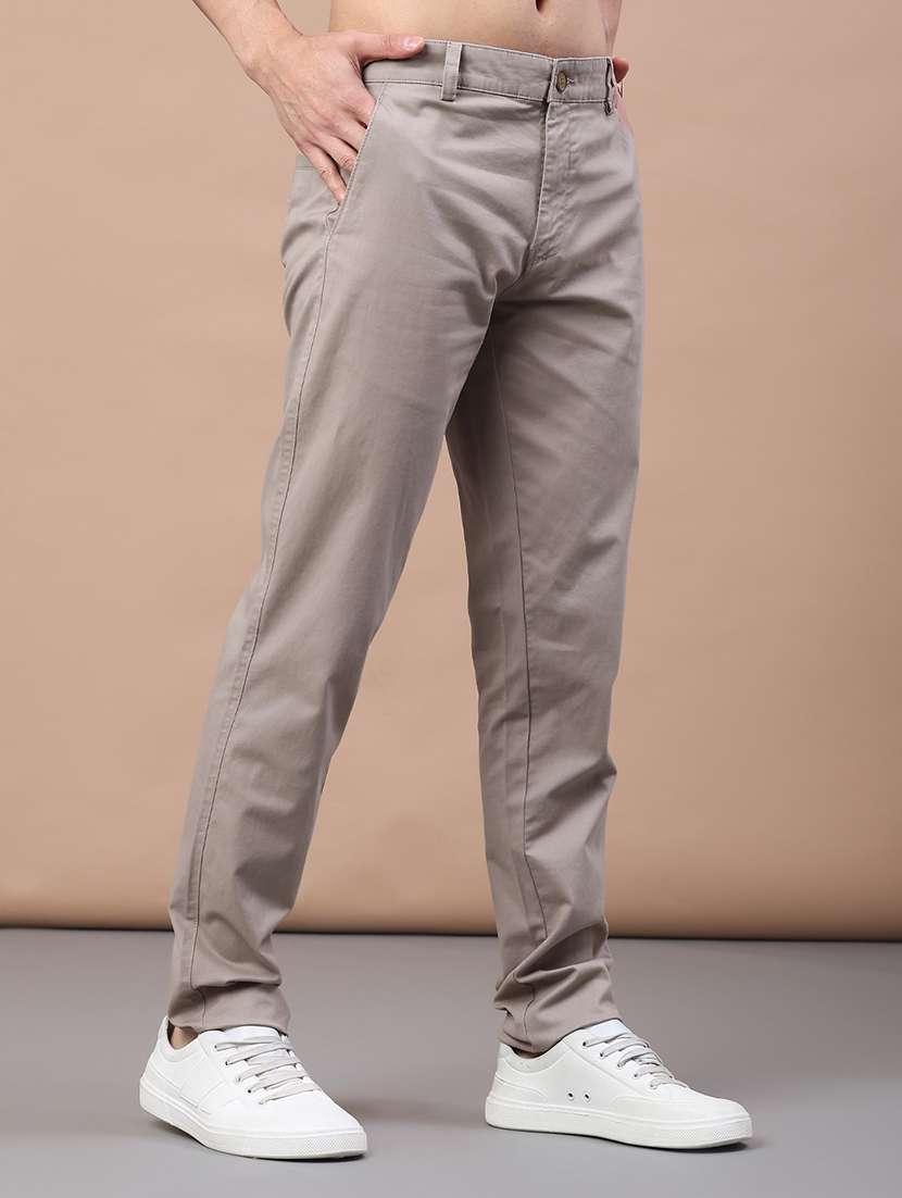 men solid mid rise chinos casual trouser - 22157149 -  Standard Image - 2