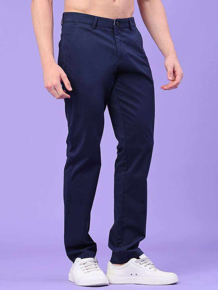 men solid mid rise chinos casual trouser - 22157152 -  Standard Image - 2