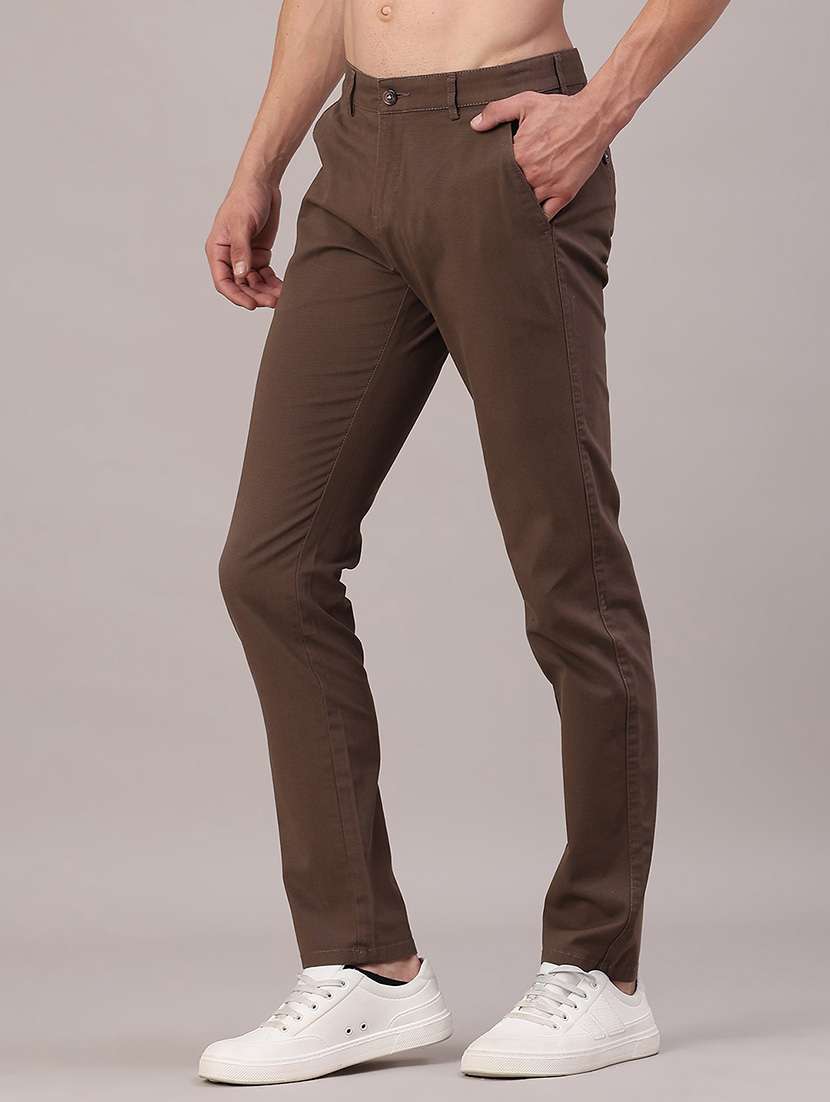 men solid mid rise chinos casual trouser - 22157190 -  Standard Image - 2