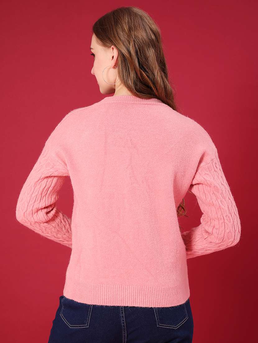 women self design long sleeve pullover - 22157200 -  Standard Image - 2