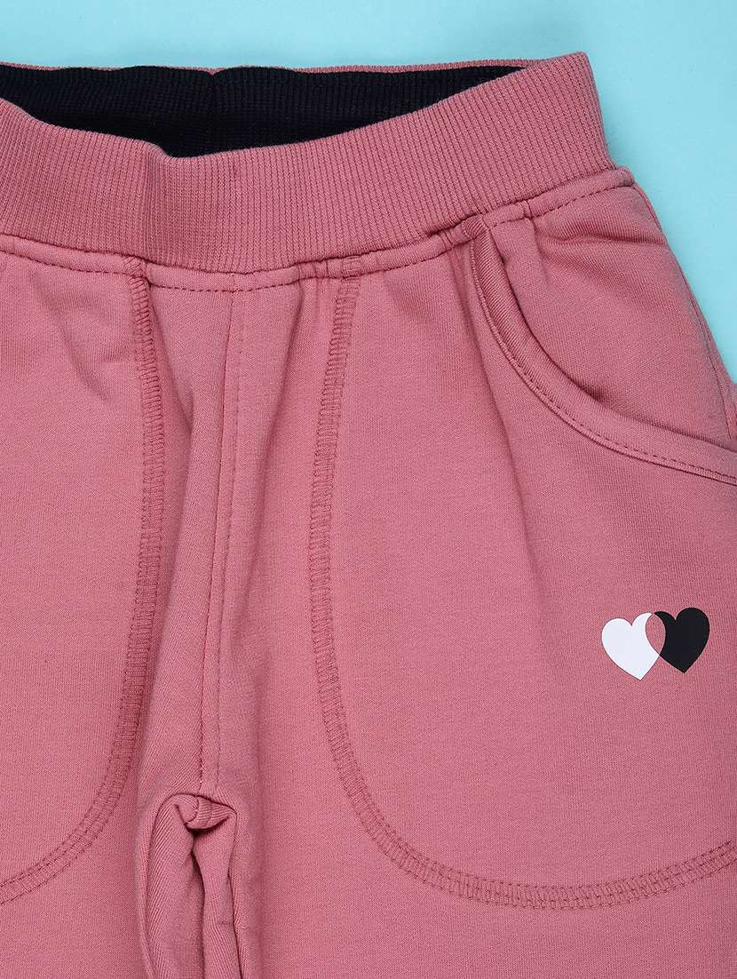 girls solid mid rise track pant - 22157211 -  Standard Image - 2