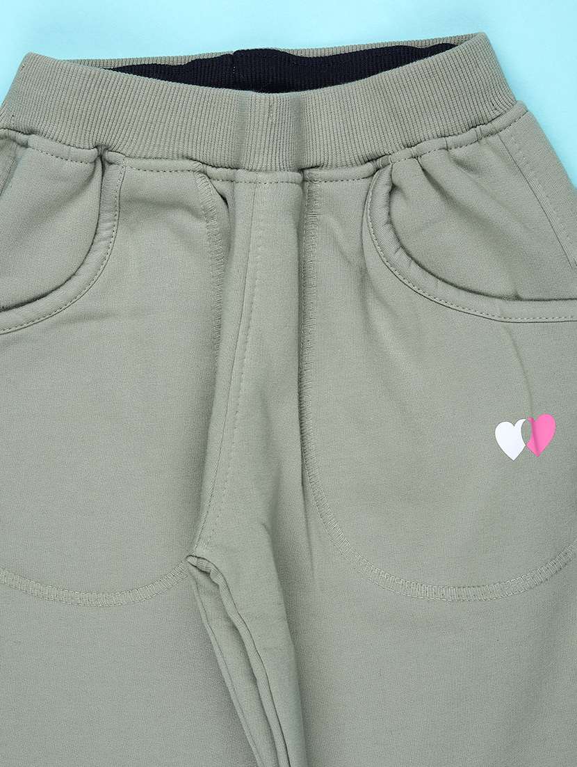 girls solid mid rise track pant - 22157212 -  Standard Image - 2