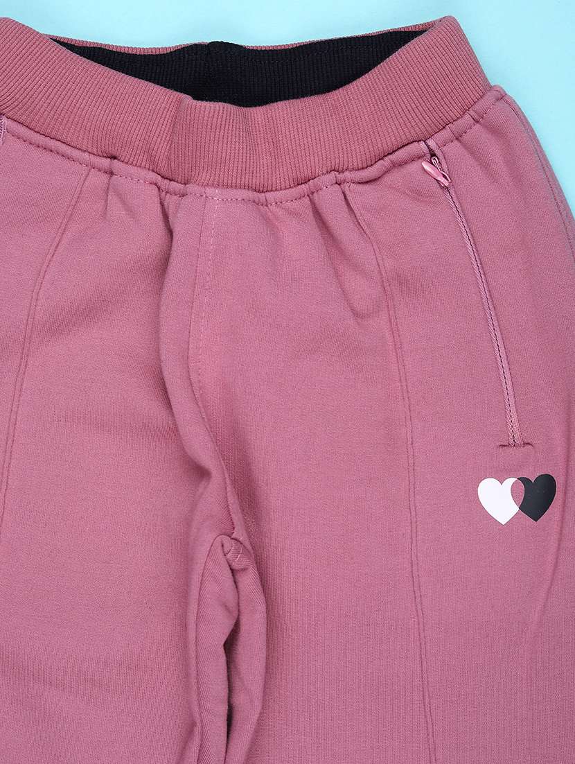 girls solid mid rise track pant - 22157218 -  Standard Image - 2