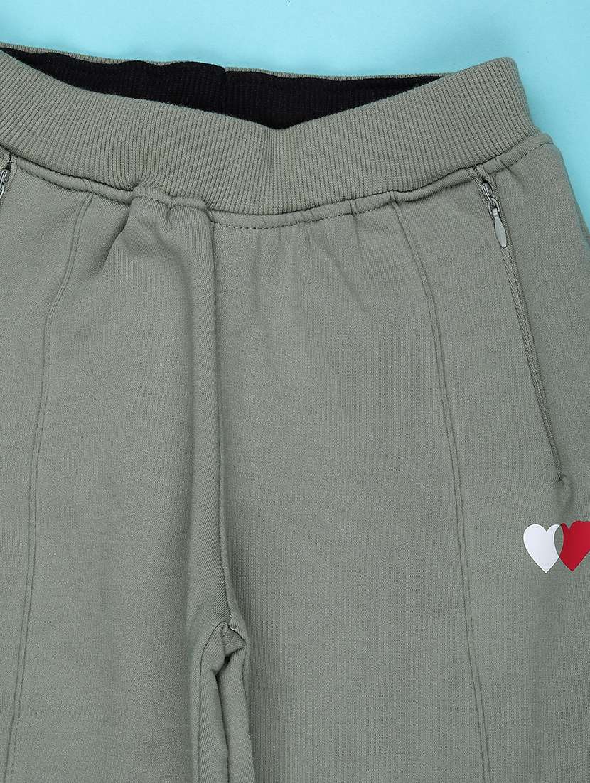 girls solid mid rise track pant - 22157220 -  Standard Image - 2