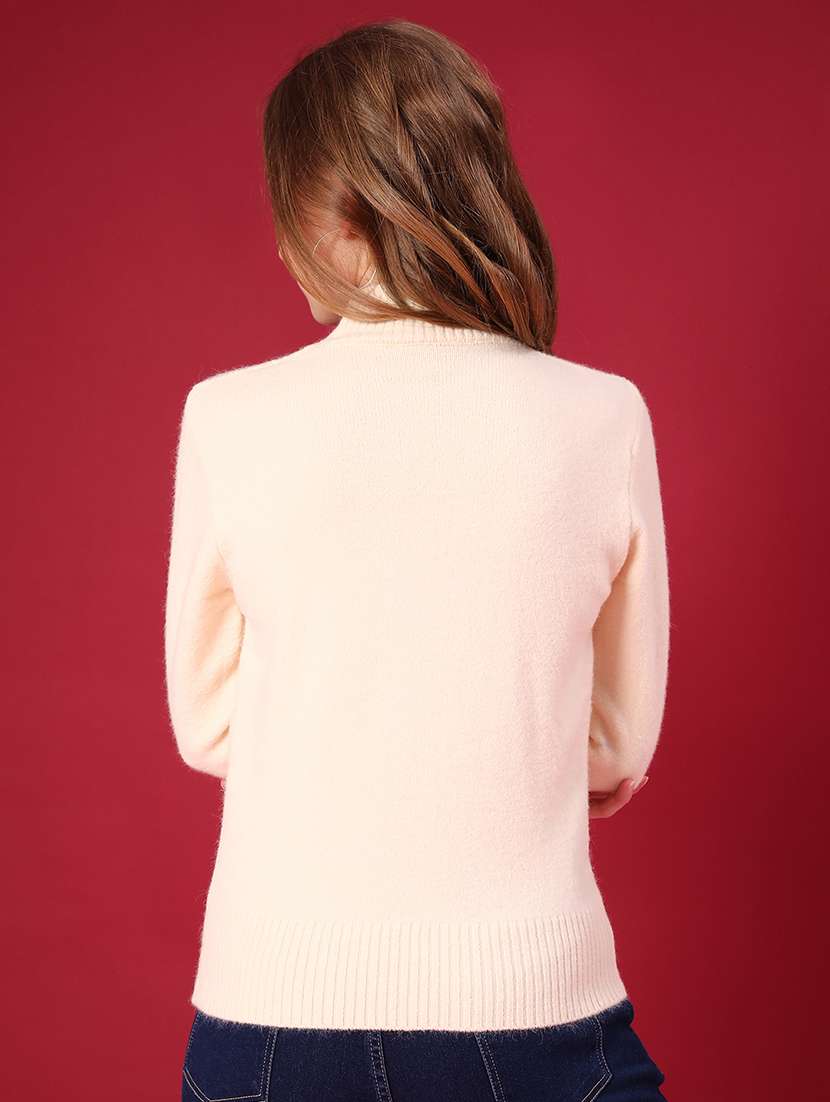 women solid long sleeve pullover - 22157254 -  Standard Image - 2