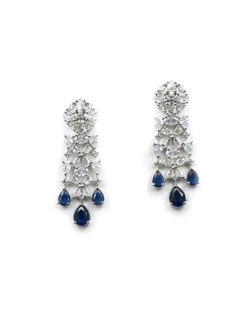 silver plated bridal necklace with earrings set - 22157487 -  Standard Image - 2