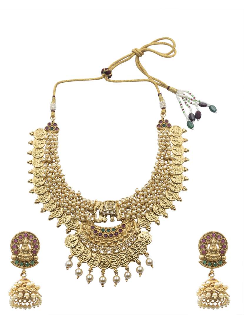gold plated coin style necklace set - 22157529 -  Standard Image - 2