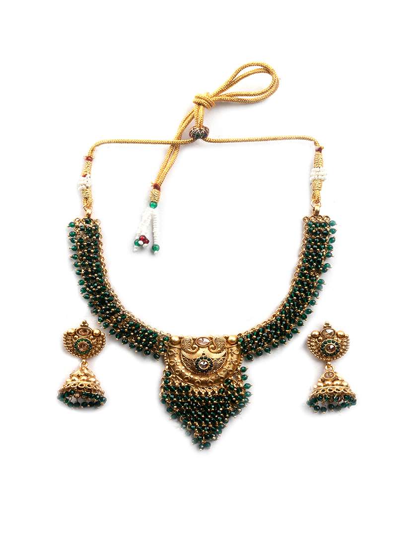 gold plated green hydra necklace set - 22157547 -  Standard Image - 2