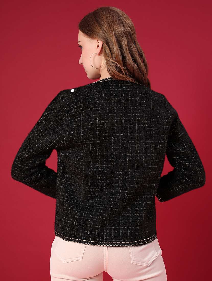 women self design long sleeve cardigan - 22158388 -  Standard Image - 2