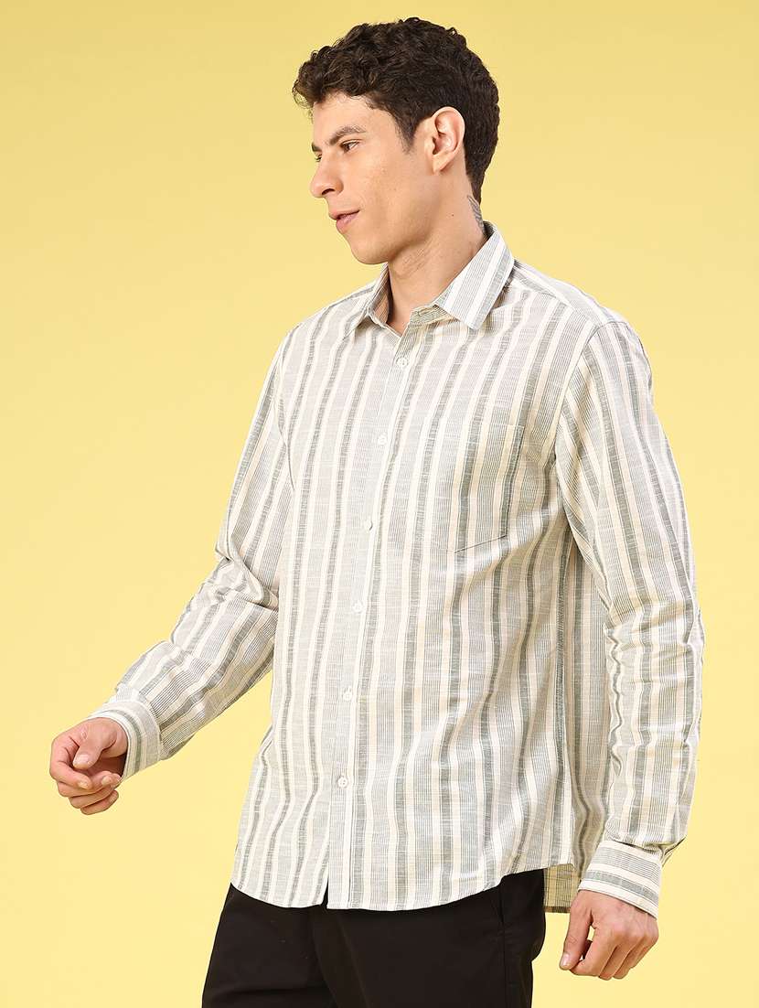 men striped long sleeve regular fit casual shirt - 22158410 -  Standard Image - 2