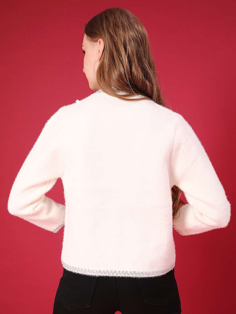 women self design long sleeve cardigan - 22158419 -  Standard Image - 2