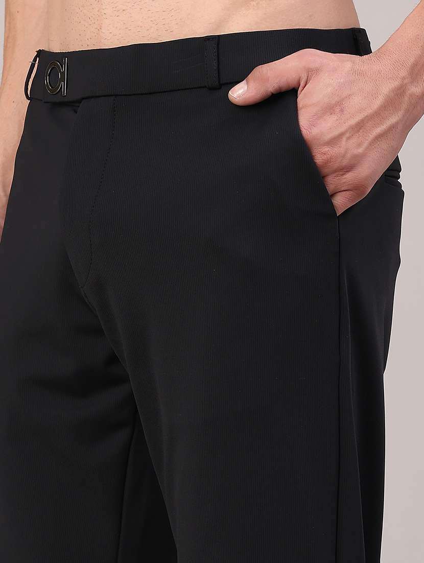 men solid mid rise chinos casual trouser - 22158426 -  Standard Image - 2