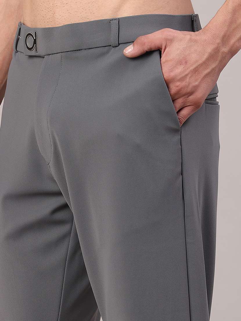 men solid mid rise chinos casual trouser - 22158427 -  Standard Image - 2