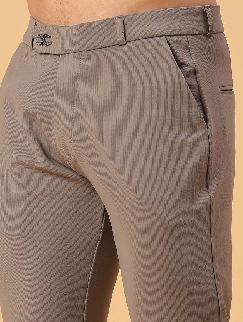 men solid mid rise chinos casual trouser - 22158430 -  Standard Image - 2