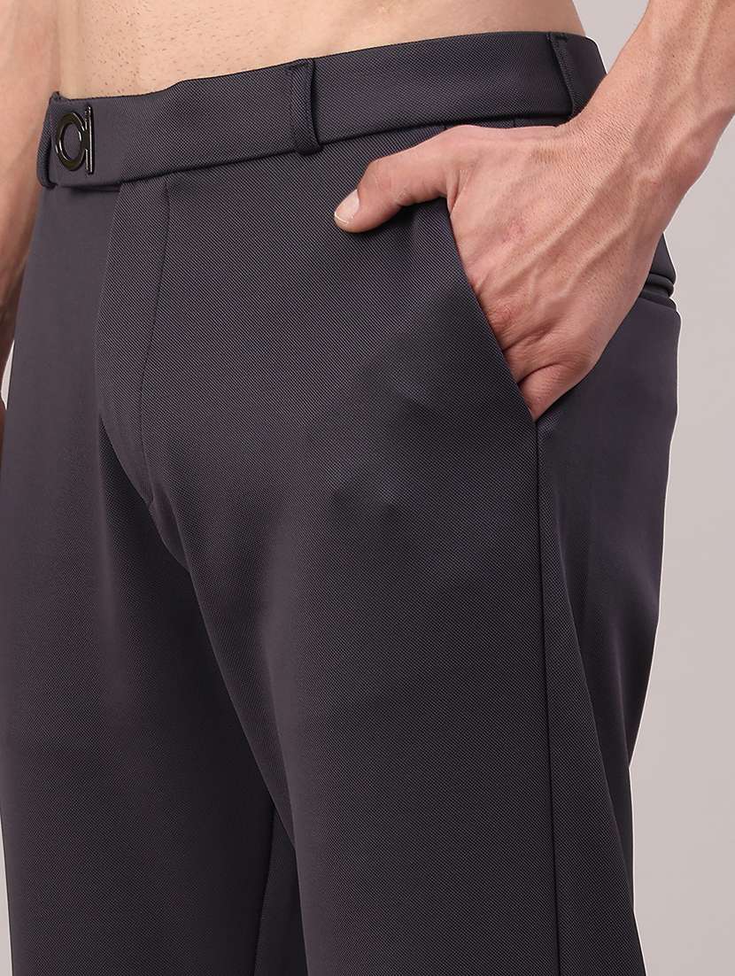 men solid mid rise chinos casual trouser - 22158431 -  Standard Image - 2