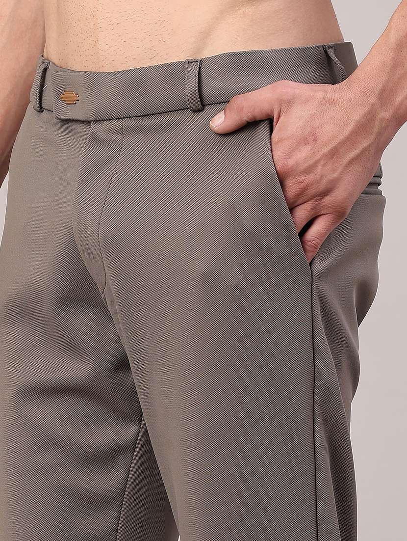 men solid mid rise chinos casual trouser - 22158432 -  Standard Image - 2